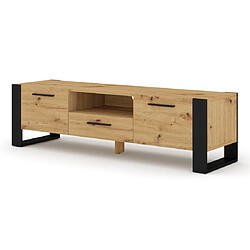 Bestmobilier Donnely - meuble tv - bois et noir - 160 cm