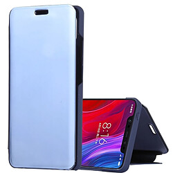 Wewoo Coque Housse en cuir pour miroir Xiaomi Mi 8 avec support bleu