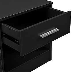 Acheter Helloshop26 Table de chevet de nuit commode avec tiroir meuble de rangement 38 cm noir 03_0004203