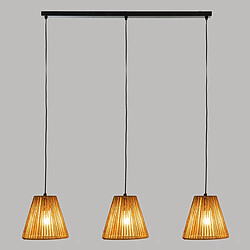 Acheter Pegane Lot de 3 lampes suspendue, Suspension luminaire coloris beige - Longueur 65 x Profondeur 20 x Hauteur 77 cm