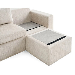 Acheter Lisa Design Calgary - canapé d'angle déhoussable et modulable 3 places + 1 pouf en velours texturé