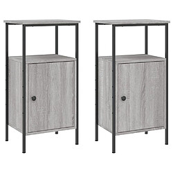 vidaXL Tables de chevet 2 pcs sonoma gris 41x31x80cm bois d'ingénierie