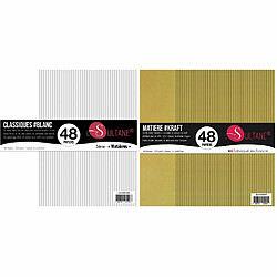 Sultane A 96 papiers Scrapbooking Blanc + Kraft - 300g/ m²