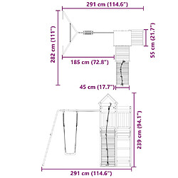 vidaXL Aire de jeux d'extérieur bois de pin imprégné pas cher