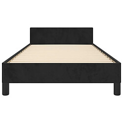 Acheter vidaXL Cadre de lit et tête de lit sans matelas noir 90x190 cm velours