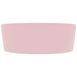 Avis vidaXL Lavabo de luxe avec trop-plein Rose mat 36x13 cm Céramique