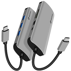 Hub USB-C 8en1 3x USB 1x USB-C 1x HDMI 1x Ethernet 1 Entrée SD Micro-SD Swissten