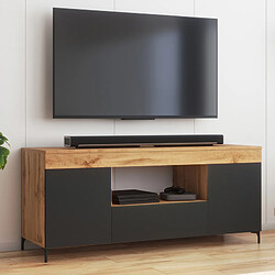 Selsey Meuble tv - GUSTO - 137 cm - lancaster / noir mat - style contemporain 