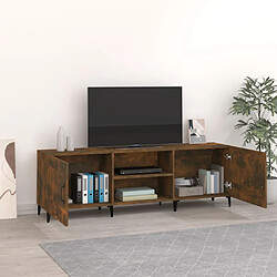 Avis Maison Chic Meuble TV scandinave - Banc TV pour salon chêne fumé 150x30x50 cm bois d'ingénierie -MN35346