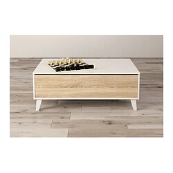 Avis But Table basse avec plateau relevable ZAIKEN chêne et blanc brillant