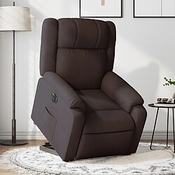 Maison Chic Fauteuil Relax pour salon, Fauteuil inclinable électrique marron foncé tissu -GKD88499