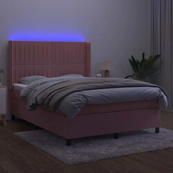 Avis Sommier à lattes,Cadre à lattes de lit pour Adulte matelas et LED Rose 140x190 cm Velours -MN21206