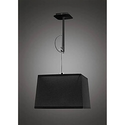 Luminaire Center Suspension Habana télescopique 1 Ampoule avec Abat jour E27 noir/chrome poli