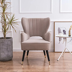 Meubler Design Fauteuil Design Pied Effet Laiton Trendy - Taupe