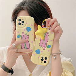 GUPBOO Étui pour iPhone11ProMax Funny Cat attrape des fleurs Coque de téléphone personnalisée remplie de coton Star Girl