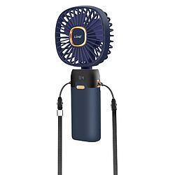 LinQ Mini Ventilateur Portable Réglable 90° Affichage LED Design carré Bleu Nuit