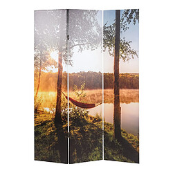 Decoshop26 Paravent photo avec isolation phonique cloison de séparation acoustique 180 x 122 cm Lac forestier 04_0008060 pas cher