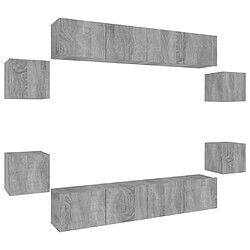 Maison Chic Ensemble de meubles TV 8 pcs | Banc TV Moderne pour salon | Meuble de Rangement - Sonoma gris Bois d'ingénierie -MN96615