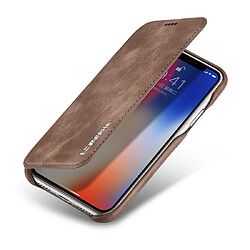 Acheter Wewoo Coque Pour iPhone X / XS Hon Ancient Series Etui en cuir avec fentes cartes & support & portefeuille café