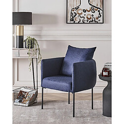 Beliani Fauteuil MALMOS Tissu Bleu foncé