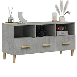 Acheter Maison Chic Meuble TV scandinave - Banc TV pour salon gris béton 102x36x50 cm bois d'ingénierie -MN35775