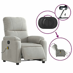 Maison Chic Fauteuil Relax pour salon, Fauteuil inclinable de massage électrique gris clair -GKD64394 pas cher