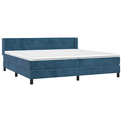 Avis Maison Chic Lit Adulte - Lit simple Lit à sommier tapissier et matelas moelleux - Meuble de Chambre - Bleu foncé 200x200cm Velours -MN42697