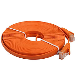 Wewoo Câble réseau LAN plat Ethernet Orange ultra-plat 10m CAT6, cordon RJ45