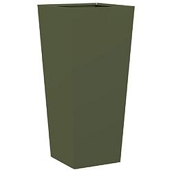 Acheter vidaXL Jardinières 2 pcs vert olive 35x35x75 cm acier