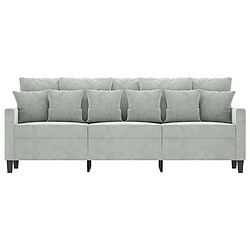 Avis Maison Chic Canapé à 3 places,Canapé droit,Sofa de Salon,Banquette Gris clair 180 cm Velours -GKD387212