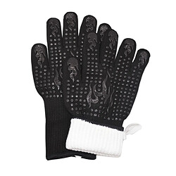 Gants De Four à Barbecue Gants épais à Double Couche Anti-brûlure Pour Barbecue Noir