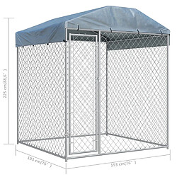 Helloshop26 Chenil extérieur cage enclos parc animaux chien d'extérieur avec toit pour chiens 225 cm 02_0000324