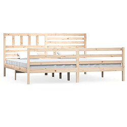 Maison Chic Lit adulte - Lit simple Cadre de lit,Structure du lit Contemporain Bois massif 200x200 cm -MN69531