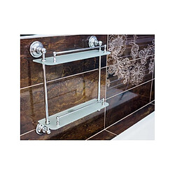 Bemeta - Maison De La Tendance Etagère de douche double murale RETRO en chrome et en verre 40x42x12 cm