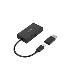 HAMA Hub/lect. cartes USB-OTG, 3 ports, USB-A, SD, microSD, avec adaptateur USB-A