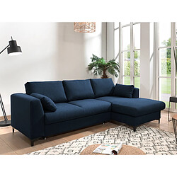 Lisa Design Tala - canapé d'angle droit - convertible avec coffre - 4 places - en tissu Tala - canapé d'angle droit - convertible avec coffre - 4 places - en tissu - Bleu pétrole