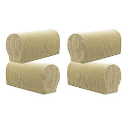 Ensemble de 4 protecteurs d'accoudoir de canapé en flanelle pour meubles, beige