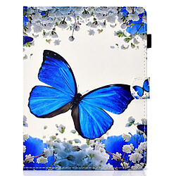 Etui en PU papillon et fleur blanche pour votre Apple iPad 9.7/Lenovo Tab 4 10 Plus etc