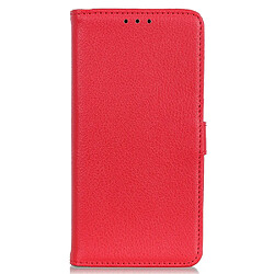 Etui en PU texture litchi, fermeture magnétique rouge pour votre Samsung Galaxy A03 (164.2 x 75.9 x 9.1mm)