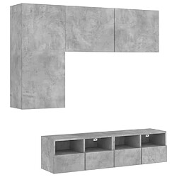 vidaXL Unités murales TV 4 pcs gris béton bois d'ingénierie