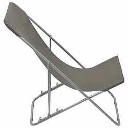 Acheter Maison Chic Lot de 2 Chaises de plage pliables | Chaises Relax d'extérieur Acier et tissu oxford Gris -GKD78103