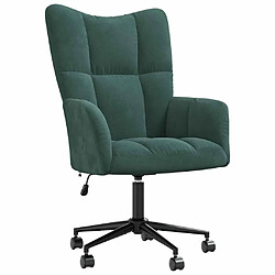 vidaXL Chaise de relaxation Vert foncé Velours