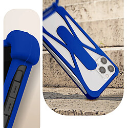 Avis Avizar Coque Cordon Smartphone Universel Silicone Coins bumper Béquille support Bleu