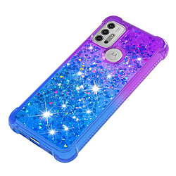 Coque en TPU Antichoc Dégradé Paillettes Paillettes Sable Mouvant violet/bleu pour votre Motorola Moto G30/G10