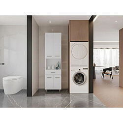 Vente-Unique Colonne de salle de bain sur pied - 180 cm - Blanc - MINELA