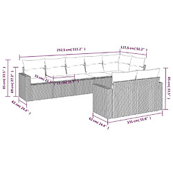 Avis vidaXL Salon de jardin avec coussins 8 pcs beige résine tressée