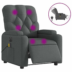 Maison Chic Fauteuil Relax pour salon, Fauteuil inclinable de massage électrique gris foncé tissu -GKD88306