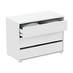 Avis Mes Commode 3 tiroirs 80x40x58.1 cm blanc - LUIS