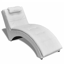 Maison Chic Chaise longue avec oreiller | Bain de soleil Relax | Transat Blanc Similicuir -GKD39383