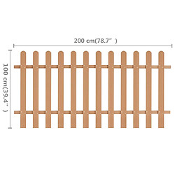 vidaXL Clôture à piquets WPC 200x100 cm pas cher